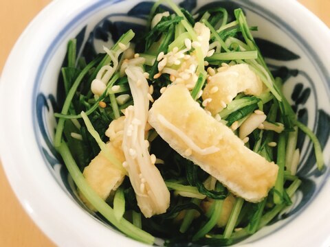 水菜と油揚げの煮浸し